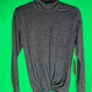 Jennifer Lopez Black Sweater/Gold Thread Small